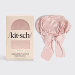 Oversize Adjustable Blush Satin Bonnet