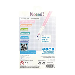 Noted 2 in 1 Micro Fine Tip Pen & Highlighter Set