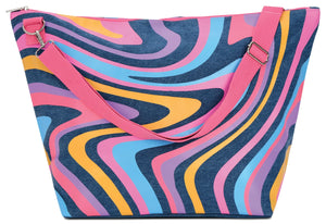 Color Swirl Denim Weekender