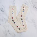 Holiday Cream Christmas Socks