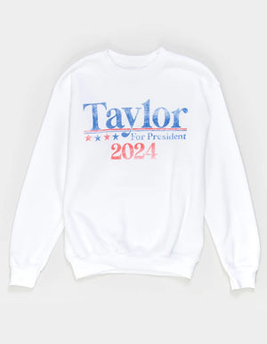 Taylor for President White Pullover