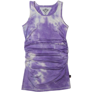 Lavender Tie-Dye Rouched Side Tank Dress