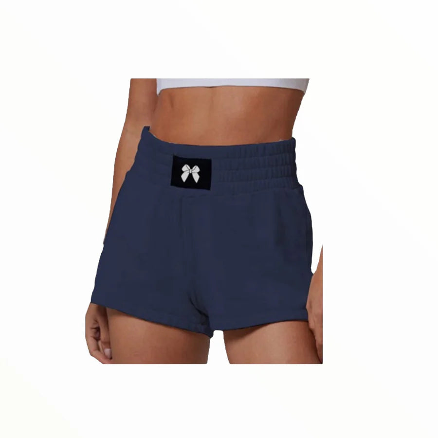 Navy Boxing Shorts with Bow Patch