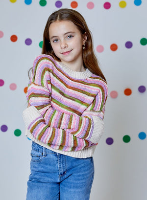 Natural Brown Multi Stripe Sweater