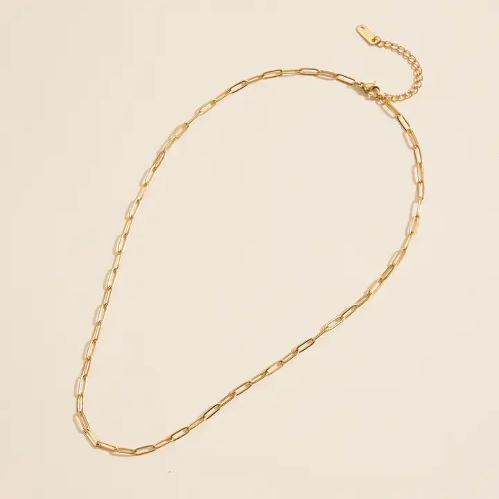 Paper Clip Gold Link Necklace