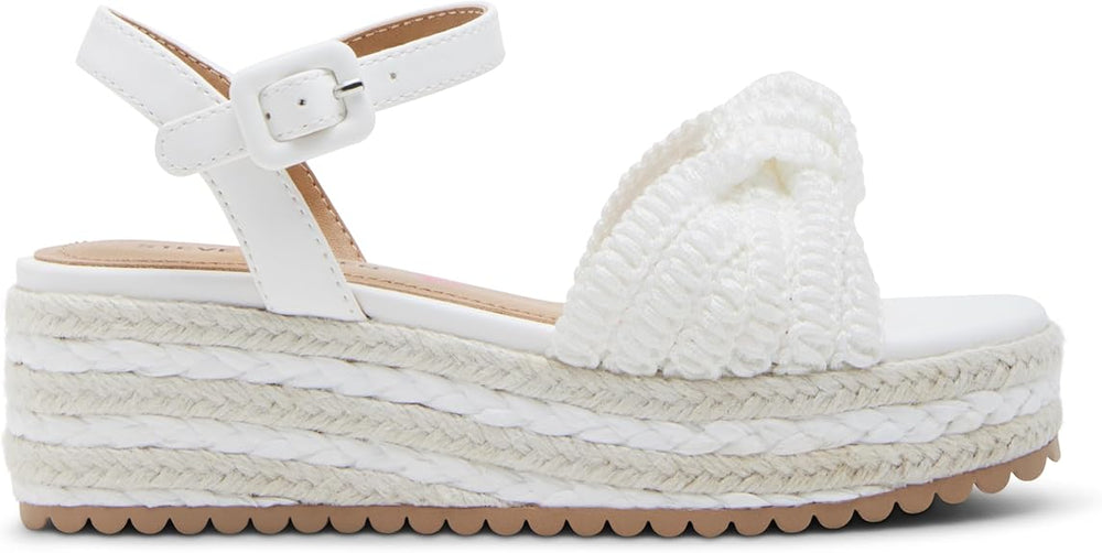 Steve Madden Girl's J Cookie Espadrille Wedge Sandal White