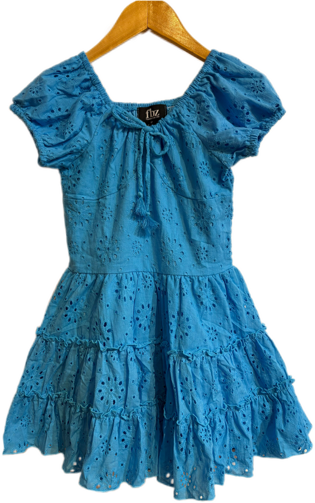 FBZ Turquoise Blue Eyelet Dress