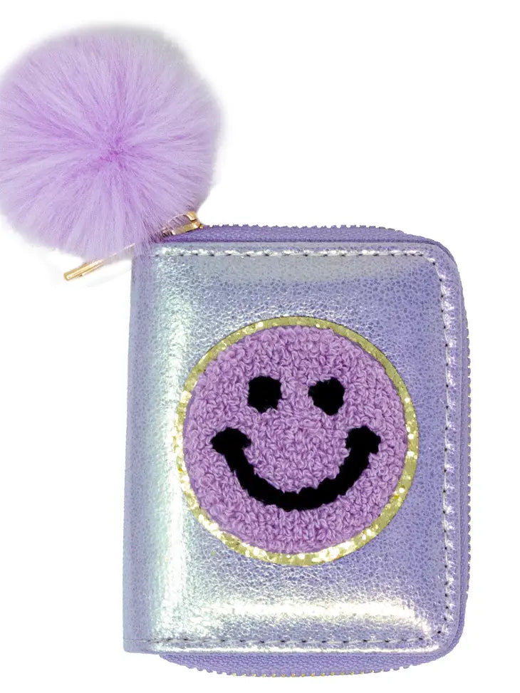 Smiley Face Pom Pom Wallets