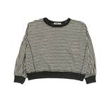 Light Blue & Grey Stripe Sweatshirt Top