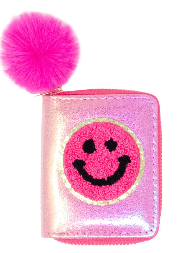 Smiley Face Pom Pom Wallets