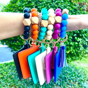 Tassel Bead Wallet Keychain