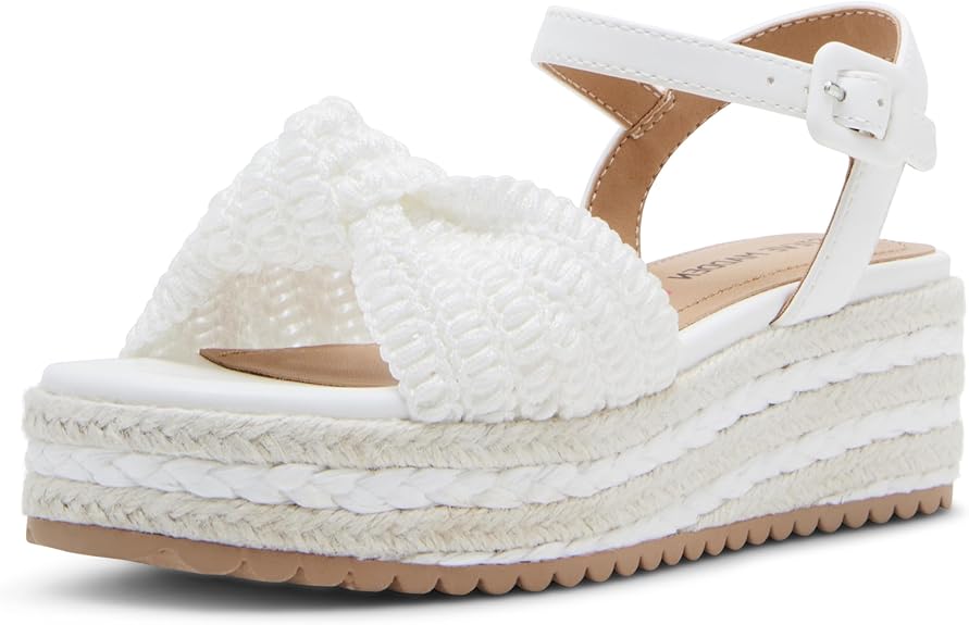 Steve Madden Girl's J Cookie Espadrille Wedge Sandal White