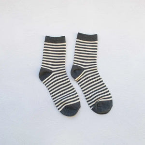 Charcoal Thin Stripe Socks