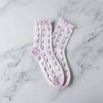 Pink Pastel Floral Socks