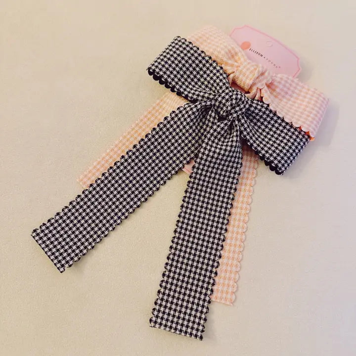 Gingham Bow Hair Clip Set of 2