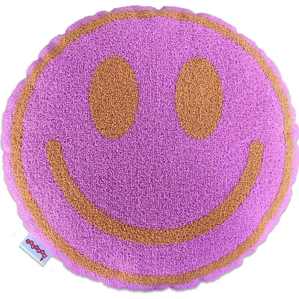 Happy Face Chenille Pillow