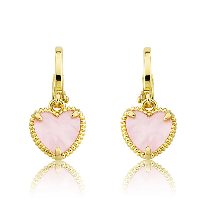 Mother of Pearl Heart Hanging Earring