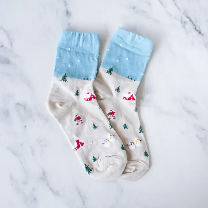 Santa Village Socks