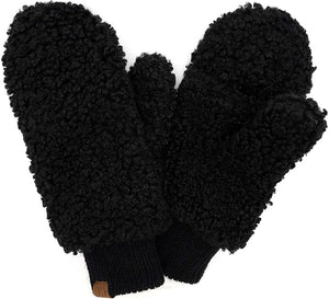 Black Sherpa Mittens