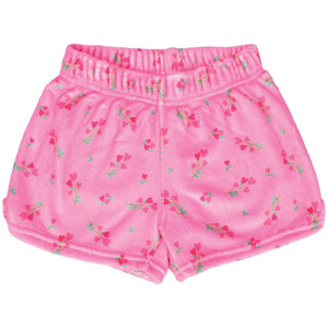 Sweet Pink Flowers Plush Shorts