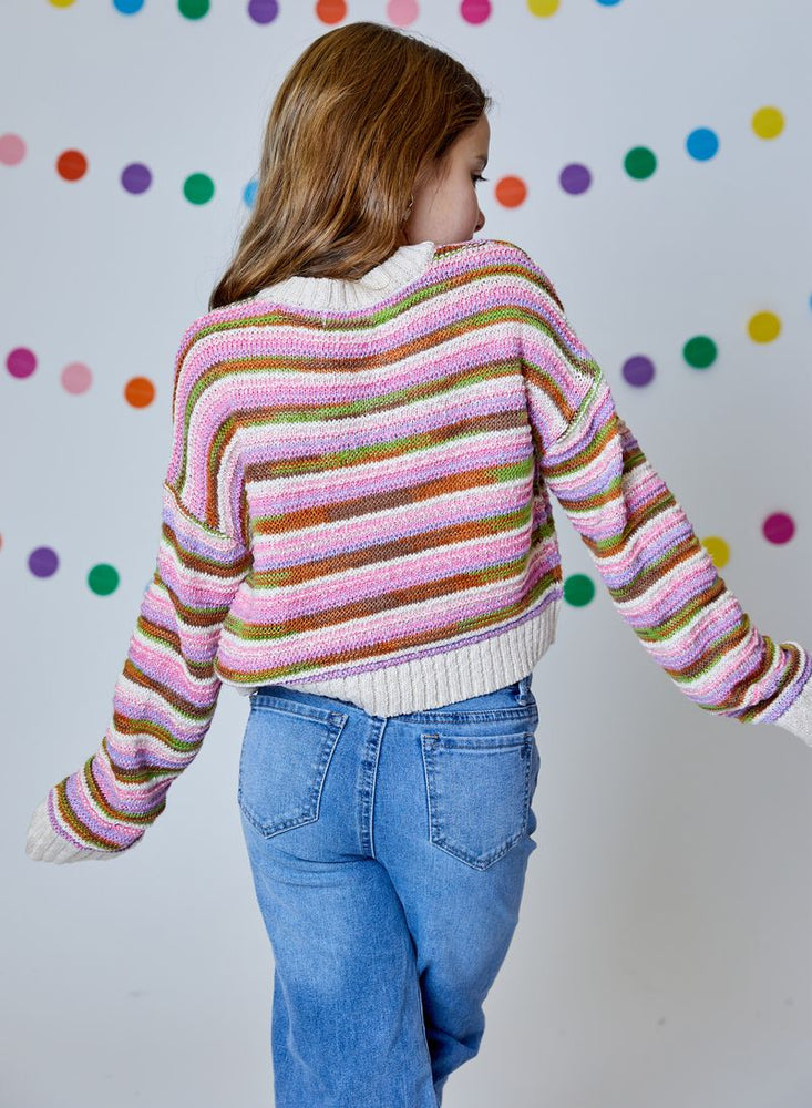 Natural Brown Multi Stripe Sweater