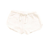 White Crochet Drawstring Short