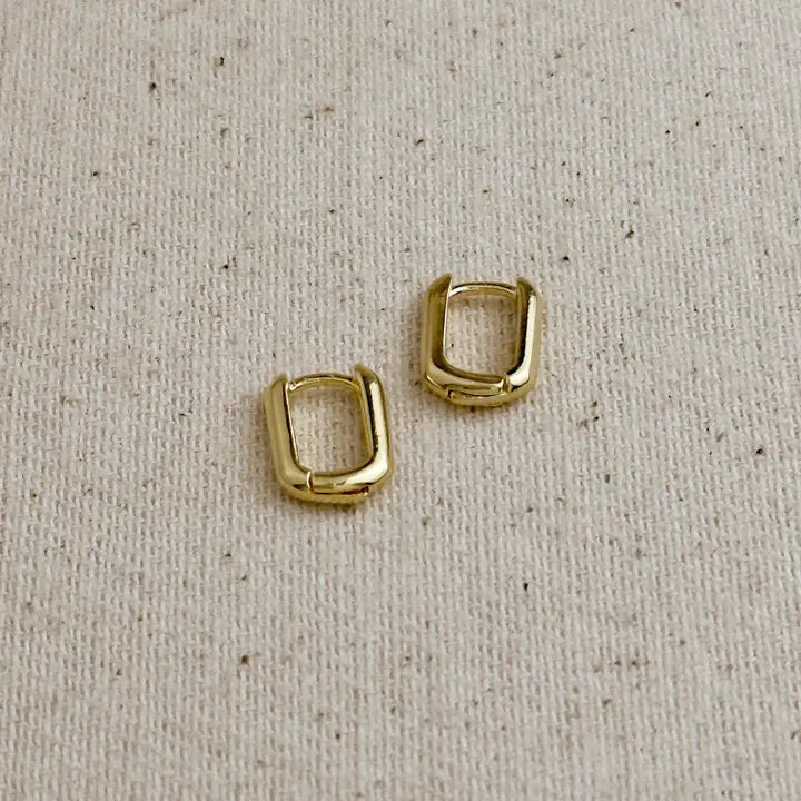 18K Gold Filled Oblong Hoop Earrings