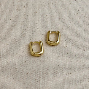 18K Gold Filled Oblong Hoop Earrings