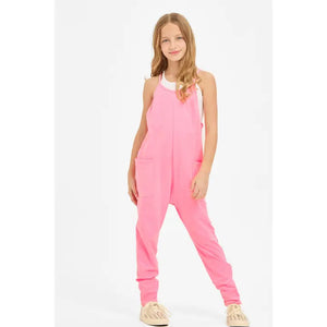 Neon Pink Drop Crotch Sleeveless Jumpsuit