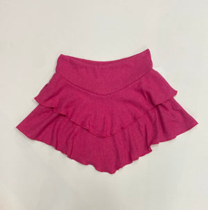 Fuschia Hacci Rib Ruffle Skirt