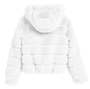 Winter White Faux Fur Hooded Jacket