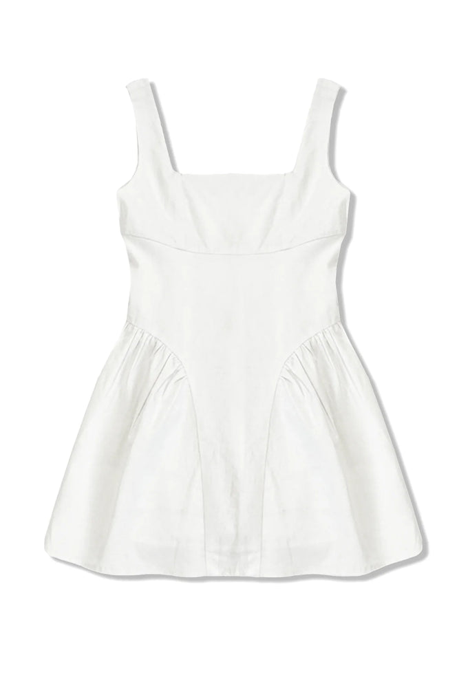 Katie J Brenna White Linen Day Dress