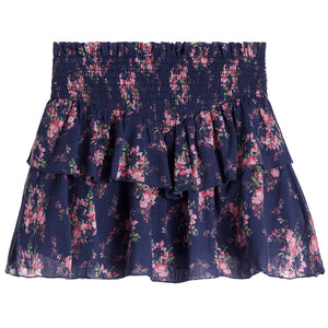 Evening Blue Bouquet Brook Ruffle Skirt