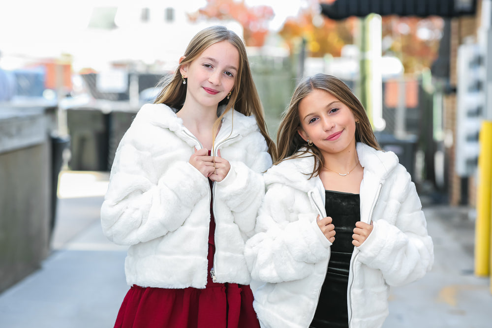 Winter White Faux Fur Hooded Jacket