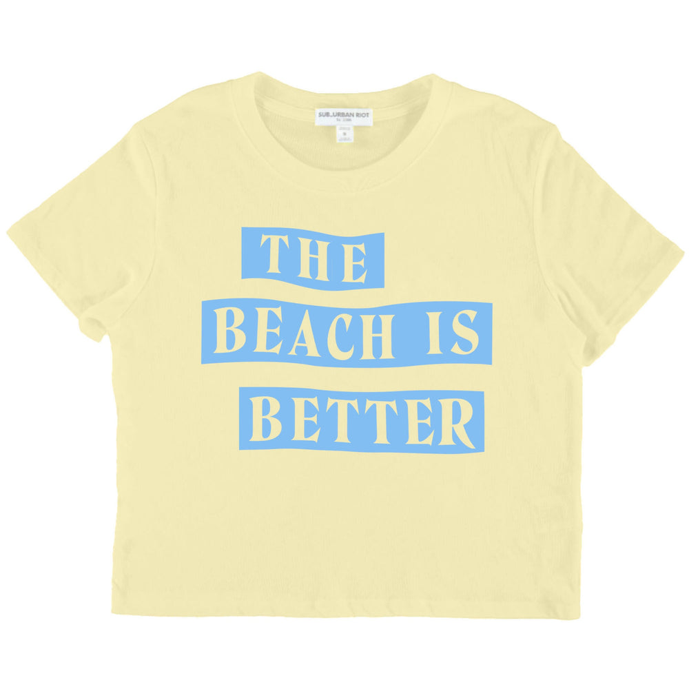 Beach is Better Lemon Youth Crop Tee