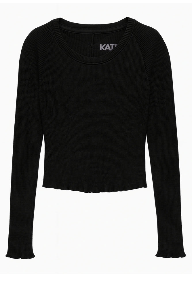 Katie J NYC Black Camden Longsleeve Top