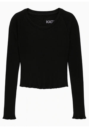 Katie J NYC Black Camden Longsleeve Top
