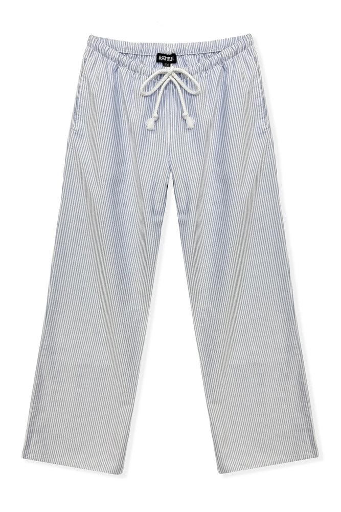 Katie J Capri Baby Blue Striped Lounge Pants
