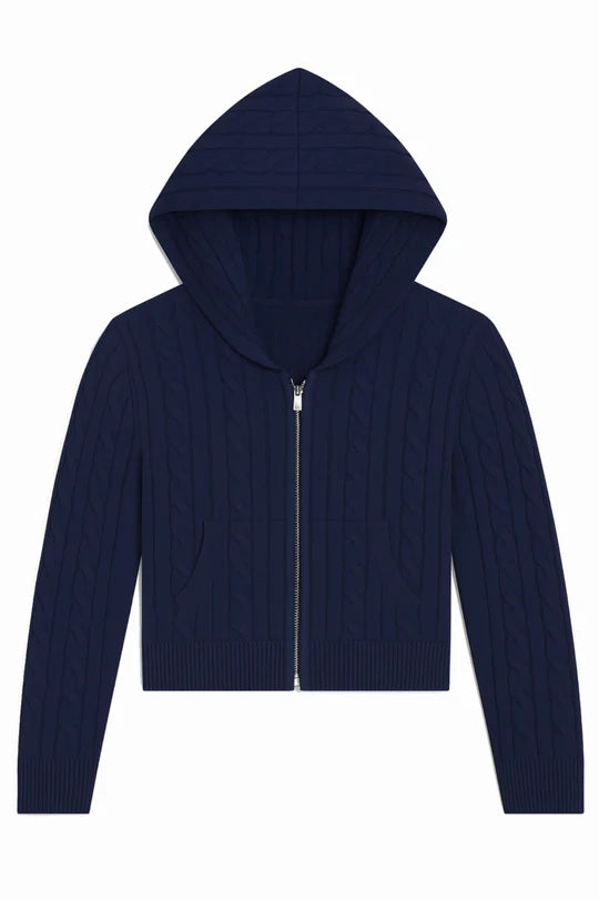 Collins Cable Knit Zip Hoodie