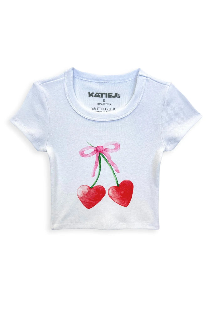 Katie J NYC Cherry Bow Tee
