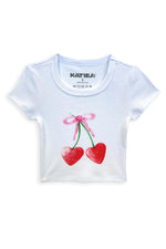 Katie J NYC Cherry Bow Tee