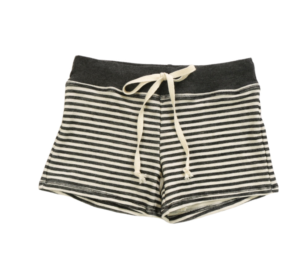 Light Blue & Grey Stripe Drawstring Shorts