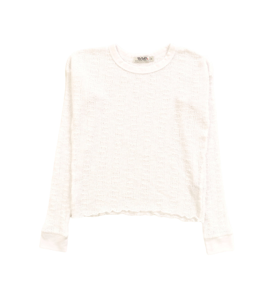 T2 Love White Crochet Longsleeve Top