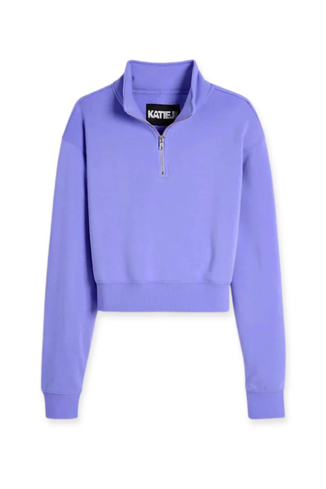 Katie J Perfect Periwinkle Dylan 3/4 Zip Sweatshirt