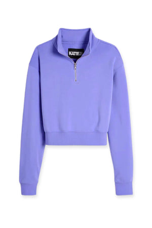 Katie J Perfect Periwinkle Dylan 3/4 Zip Sweatshirt