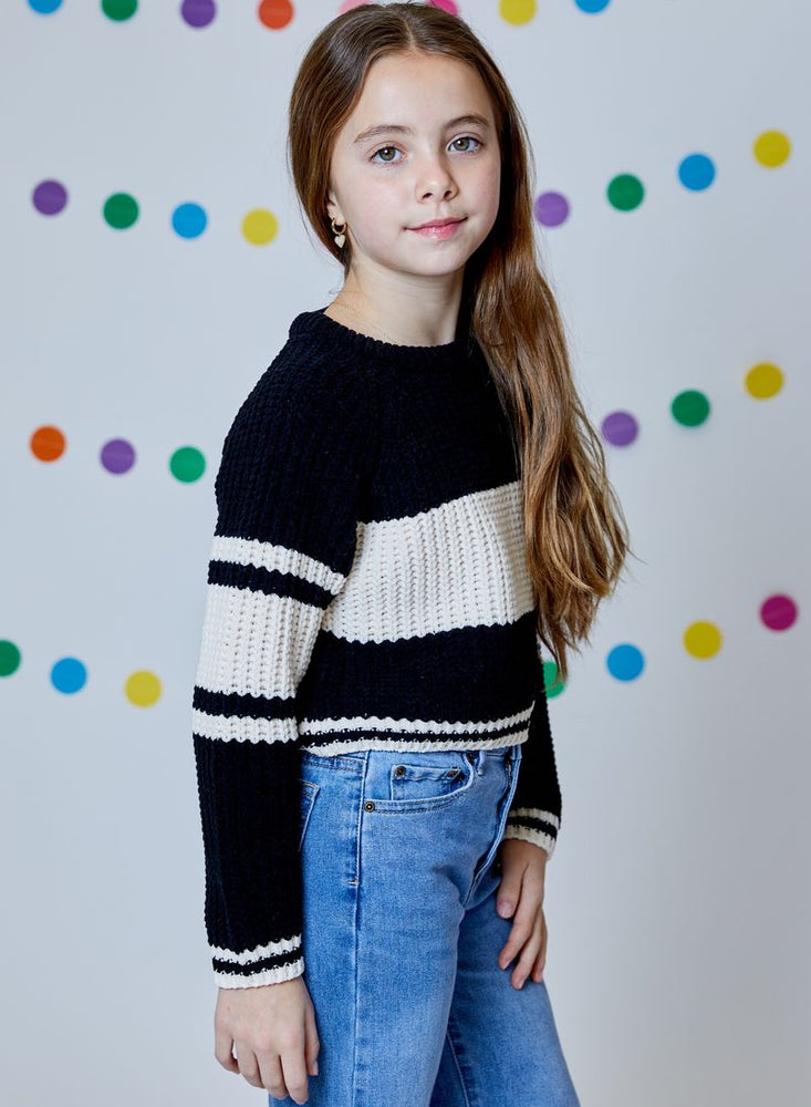Black and Natural Stripe Sweater