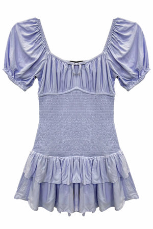 Katie J NYC Lavender Puff Sleeve Ellie Dress