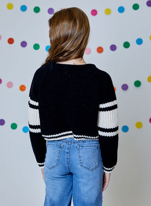 Black and Natural Stripe Sweater