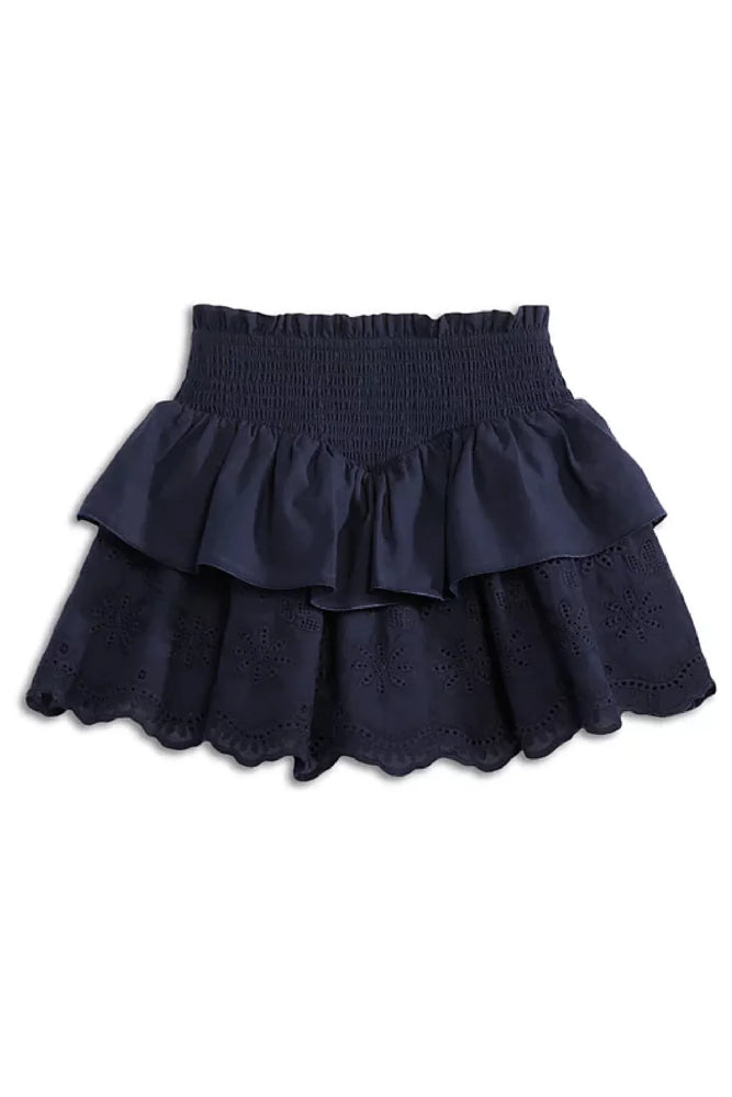 Katie J Navy Faye Embroidered Skirt