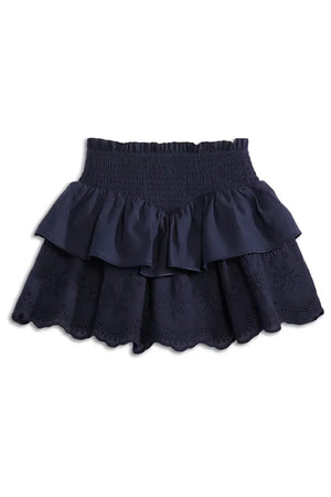 Katie J Navy Faye Embroidered Skirt